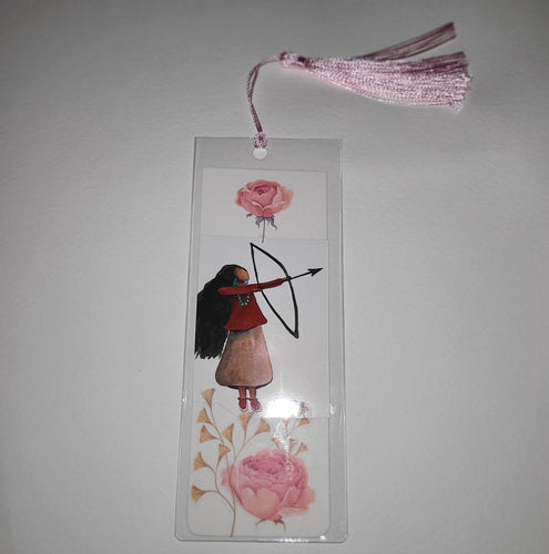 *print of girl with bow bookmark