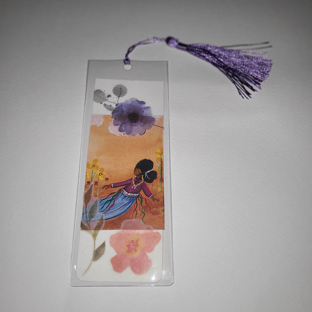*print of girl with bun bookmark