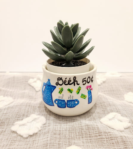 Mini tea succulent planter