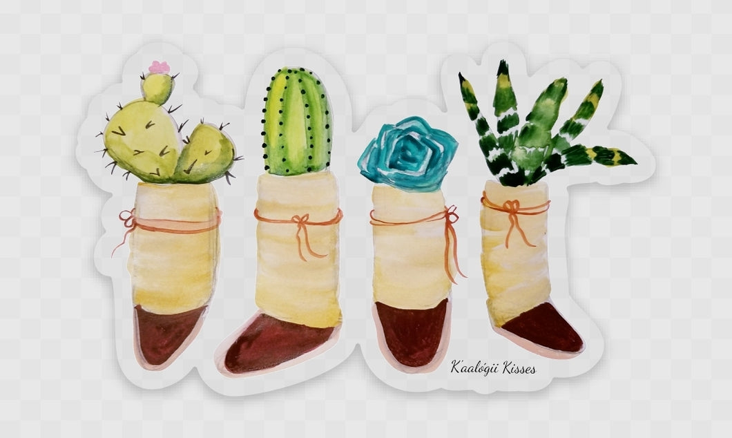 Cacti in mocs sticker