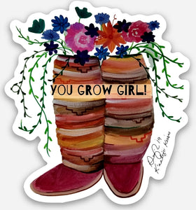 2- mini You Grow Girl stickers